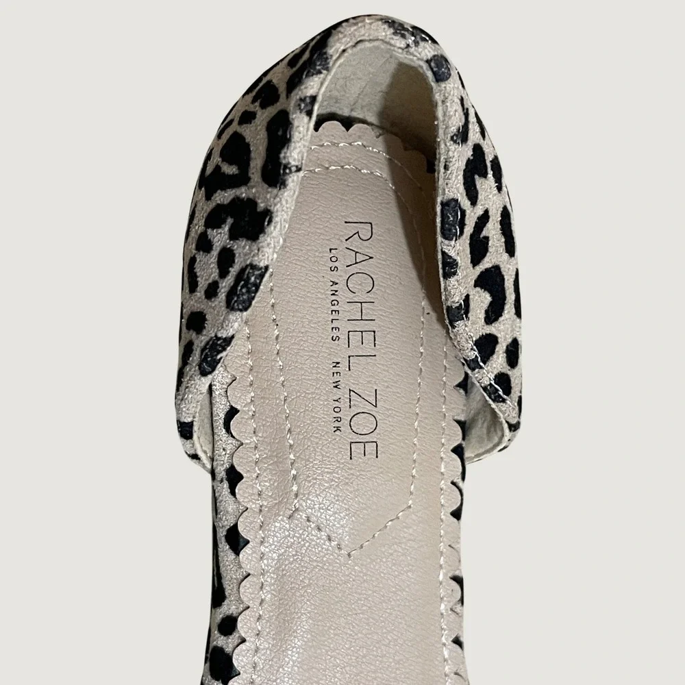 Rachel Zoe d'Orsay Flats Womens 8.5 Leopard Mob Wife Indie Sleaze Chic